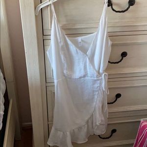White wrap dress